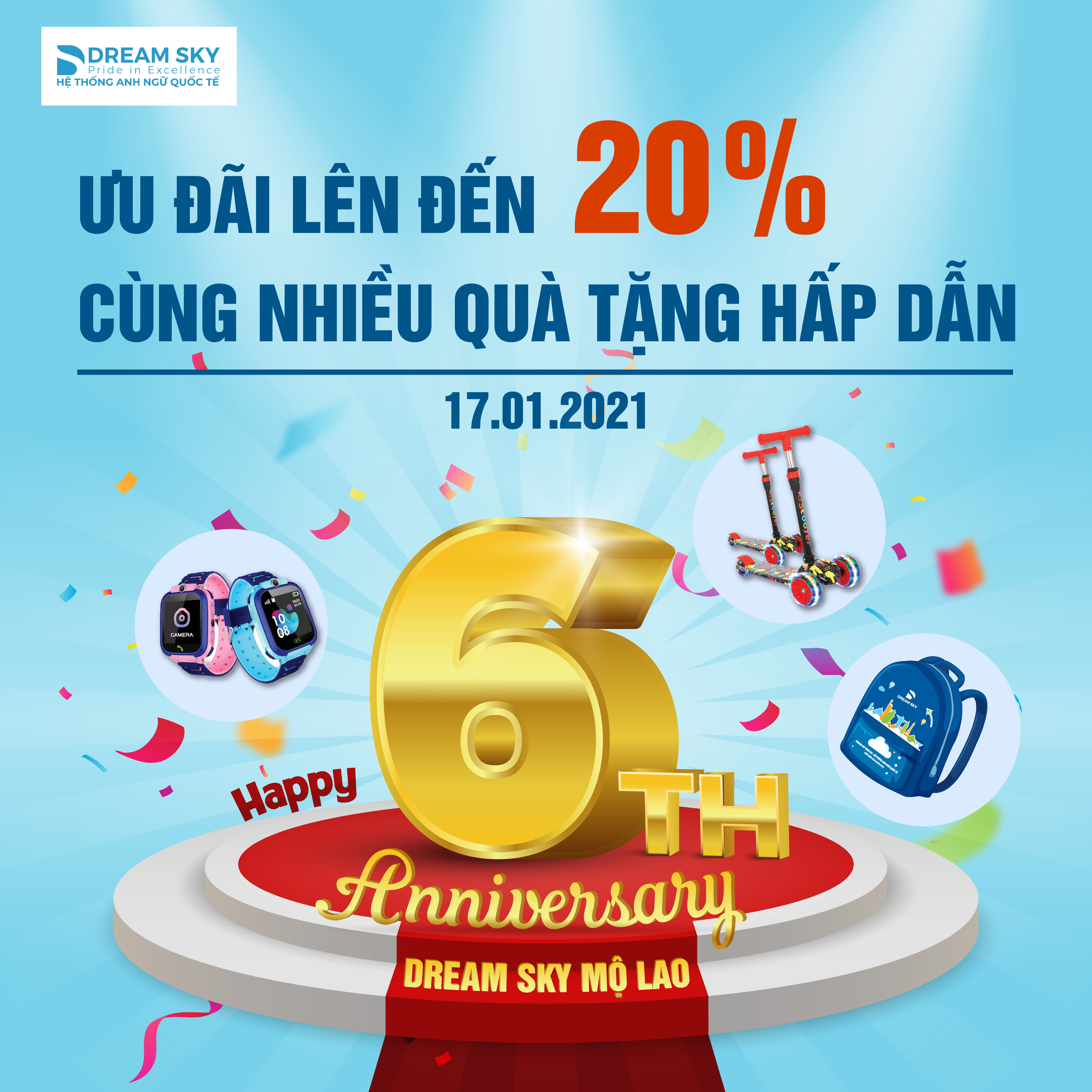 1000 quà tặng mừng sinh nhật Dream Sky Mộ Lao tròn 6 tuổi